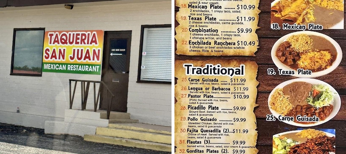 Taqueria San Juan Menu